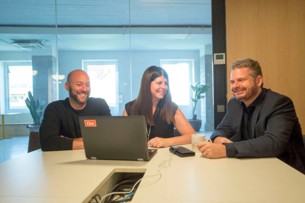 Cien CEO Rob Kall with cofounders Ben Strum and Margot Carter